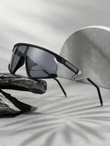 Lunettes de vélo cyberpunk, monture large à verres d'une seule pièce, branches en métal léger. Lunettes de sport fonctionnelles pour le cyclisme, la course et les activités de plein air pour hommes - Multicolore - Voir 1