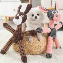 1pc Dog Chew Toy, Durable Elephant Bear Pig Donkey Animal Squeaky Toy For Small Dogs, Pet Toy Gift - Multicolor - View 7