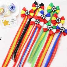 Colorful World Cup Theme Headband, Football Fan Cheer Party Holiday Bow Hair Accessory - Multicolor - View 3