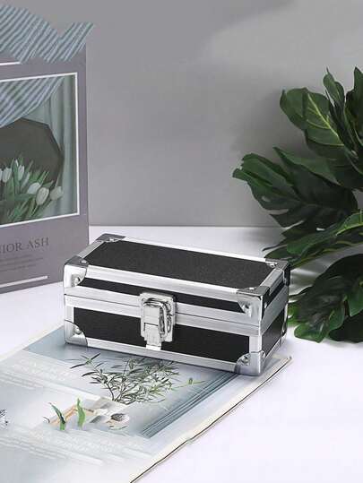 1 Pc Cash Box Portable Aluminum Storage Boxes Toolboxes Silver Metal Safety Equipment Cases Portable Instrument Box Cash Jewlry Storage Case