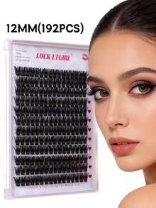192pcs D-Curl 100D Fluffy False Eyelashes, 8-18mm Individual Lash Clusters For Natural Look, Delicate & Long-Lasting Eyelash Extension, Essential Makeup Tool - D - View 15