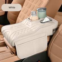 Car Armrest Box Pad With Tissue Box, Storage Bag And Cup Holder, Integrated Armrest Storage Solution, Car Center Console Height Enhancer, Stable Armrest Box - Multicolor - View 11