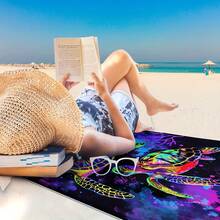 Extra-Large Microfiber Beach Towel - Super Absorbent, Quick-Drying Knitted Fabric, Tropical Turtle Pattern, Soft Rectangular Towel With A Coastal Theme, Suitable For Beach And Bathing, Microfiber Composition, Machine Washable, Skin Friendly, Durable, Sand-Proof, Fade Resistant, Lightweight, Portable, Travel Towel, Gym Towel, Cooling Towel, Towel Wrap, Hair Towel, Hand Towel, Bath Towel, Beach Mat, Beach Blanket, Beach Vacation Essentials, Beach Must Haves, Beach Items, Beach Supplies, Beach Gear, Travel Accessories, Pool Accessories, Cruise Accessories, Bathroom Accessories, Beach Accessories, Ideal Gift For Family, Friends - A - 查看 6
