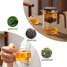1pc New Magic Teapot, Small Waist Magnetic Glass Teapot With Automatic Separation, Borosilicate Infuser Teapot With Filter, Suitable For Loose Leaf Tea, Mysterious Design, Teaware - Multicolor - View 13