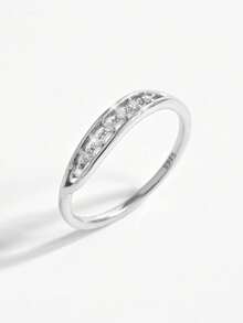 1 Stück eleganter und modischer kleiner vintage 925 Sterling Silber Hohllauf-Design Ring mit eingearbeiteten kubischen Zirkoniasteinen, geeignet für Frauen Partys, Jahrestage, Hochzeiten, als Geschenk - Silber - Übersicht 4