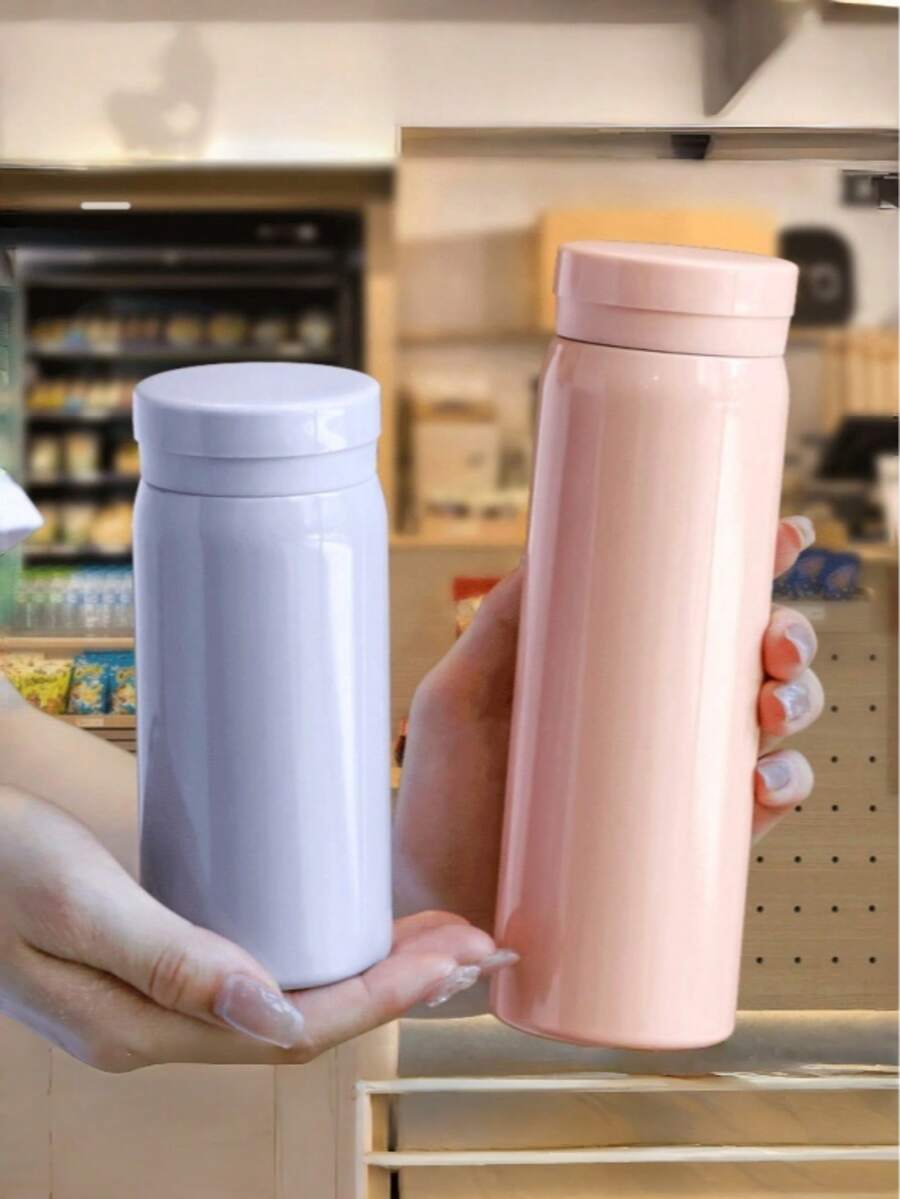 1pc Stainless Steel Mini Vacuum Insulated Water Bottle, 304 Stainless Steel , Modern Minimalist Chic Portable Pocket Cup, Suitable For School, Work, Travel, Sports & Fitness, Great Gift For Back To School, Graduation, Birthday Party - Multicolor - View 1