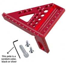 Woodworking Square Protractor, Aluminum Alloy Triangle Ruler, 3D Multi Angle Measuring Ruler, Angle Marking Device With Positioning Pin, Metric System, 45/90 Degree Precision Industrial Measuring Tool, Suitable For Engineers And Carpenters' Angle Marking Device - Metric System - View 13