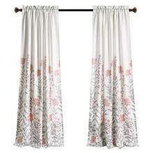 Decor Aprile - Paneles de Cortina de Ventana filtrantes de luz par 52 Pulgadas de Ancho x 84 Pulgadas de Largo Rubor Cortinas Florales Bonito Estampado de Flores Rosadas decoración de - Rubor - Ver 1
