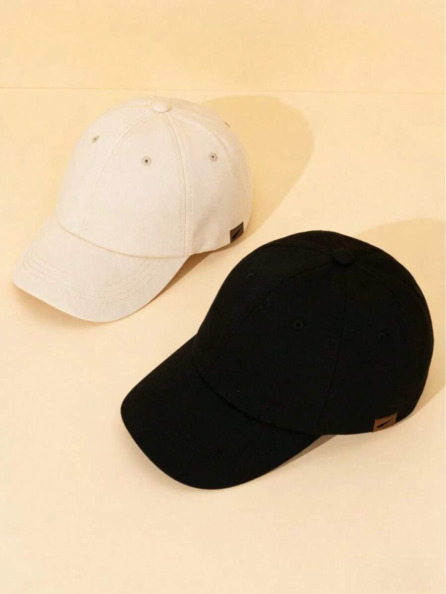 1pc Plain NY Logo Baseball Cap, Simple Kids Hat - Slash - View 1