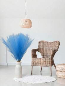 10/20/29/37 件装人造芦苇草波西米亚风装饰逼真蒲苇草，高大蓬松的假花，可用于花瓶填充，农舍家居厨房波西米亚风装饰，房间装饰，婚礼派对装饰（蓝色） - 天藍色 - 查看 5