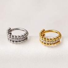 1件 316L不锈钢氧化锆圆形铰链鼻环鼻中隔耳骨耳软骨穿刺饰品 - style-2 - 查看 9