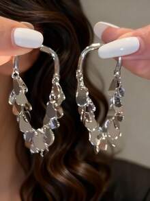 Sequin Tassel Earrings For Women, Elegant Unique Design Tassel Earrings - White K - View 2