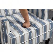 Chaise Lounges - Blue and White Stripes - View 7