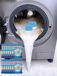 12pcs Washing Machine Cleaning Tablets, Washing Machine Cleaner, Drum Washer Cleaner, Washing Machine Effervescent Tablets For Deep Cleaning Drum And Pulsator Washers, Removing Limescale Residue And Odor, Long-Lasting Freshness, Lemon Scented Descaler And Deodorizer - Multicolor - View 4