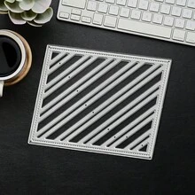 Creative Grid Background Dies, DIY Scrapbooking Album And Embossing Stencil, Greeting Card Making Tool, Card Paper Cutting Crafts ,Gift Card Making Template Die Cuts. - Silver - View 8