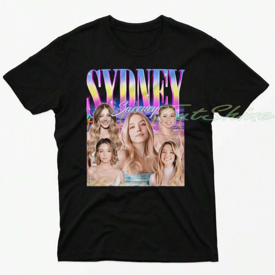 Sydney Sweeney T-Shirt - Vintage Sydney Sweeney T-Shirt, Retro Sydney Sweeney T-Shirt From The 90s, Sydney Sweeney Pirate T-Shirt, Sydney Sweeney Sweater - 黑色 - 查看 1