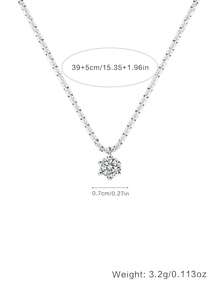 1pc S925 Sterling Silver Sparkling Olive Green Zirconia Pendant Necklace, Hypoallergenic Jewelry Gift Suitable For Wedding, Engagement, Birthday - Cauliflower Necklace - View 4