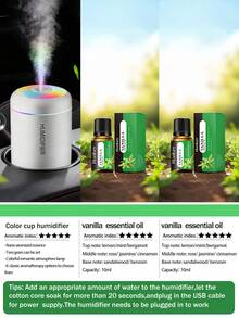 USB香薰加湿器,冷雾加湿,带LED灯,迷你加湿器,香薰雾化器,黑白两色可选,持久清新空气,适用于汽车、卧室、办公室、浴室、客厅、书桌等场所——馈赠佳品,另有6种不同精油可选。 - 加濕器組合 - 查看 27