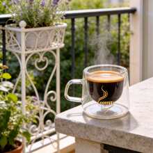 1-2-4-6pcs 80ml & 200ml Double-Layer Handled Glass Coffee Cups, Gold Label Insulated Reusable Glass Mugs For Tea, Espresso, Milk, Cappuccino, Unique Birthday & Holiday Gifts - Multicolor - View 7