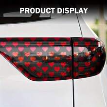 1pc Heart-Shaped Self-Adhesive Brake Light Sticker/Mailbox Decal, Heart Pattern Design Thin Film, Creative Car Modification Sticker - A - View 3