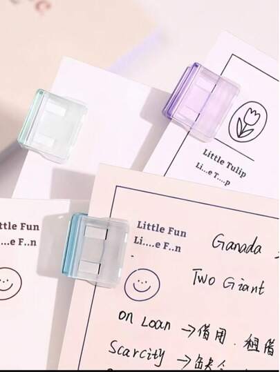 60 قطعة مشابك دفع بألوان الحلوى، مشابك شفافة لورق A4، مشابك إغلاق، مثبتات مضادة للتجعد، مشابك دفع ملونة