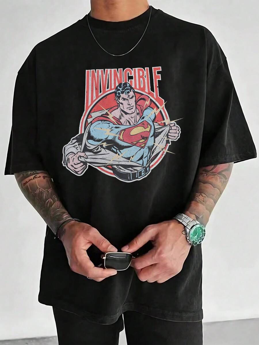Warner Bros Men T-Shirts - 黑色 - 查看 1