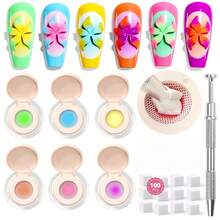 SAVILAND Pat Painting Gel Nail Polish Set: Instant Color Gel Ombre Gel Nail Polish For Nail Art, Vibrant Application Gel, No Wiping Required, Ombre Nail Polish With Soft Nail Sponges And Applicator Pen - 彩色 - 查看 1