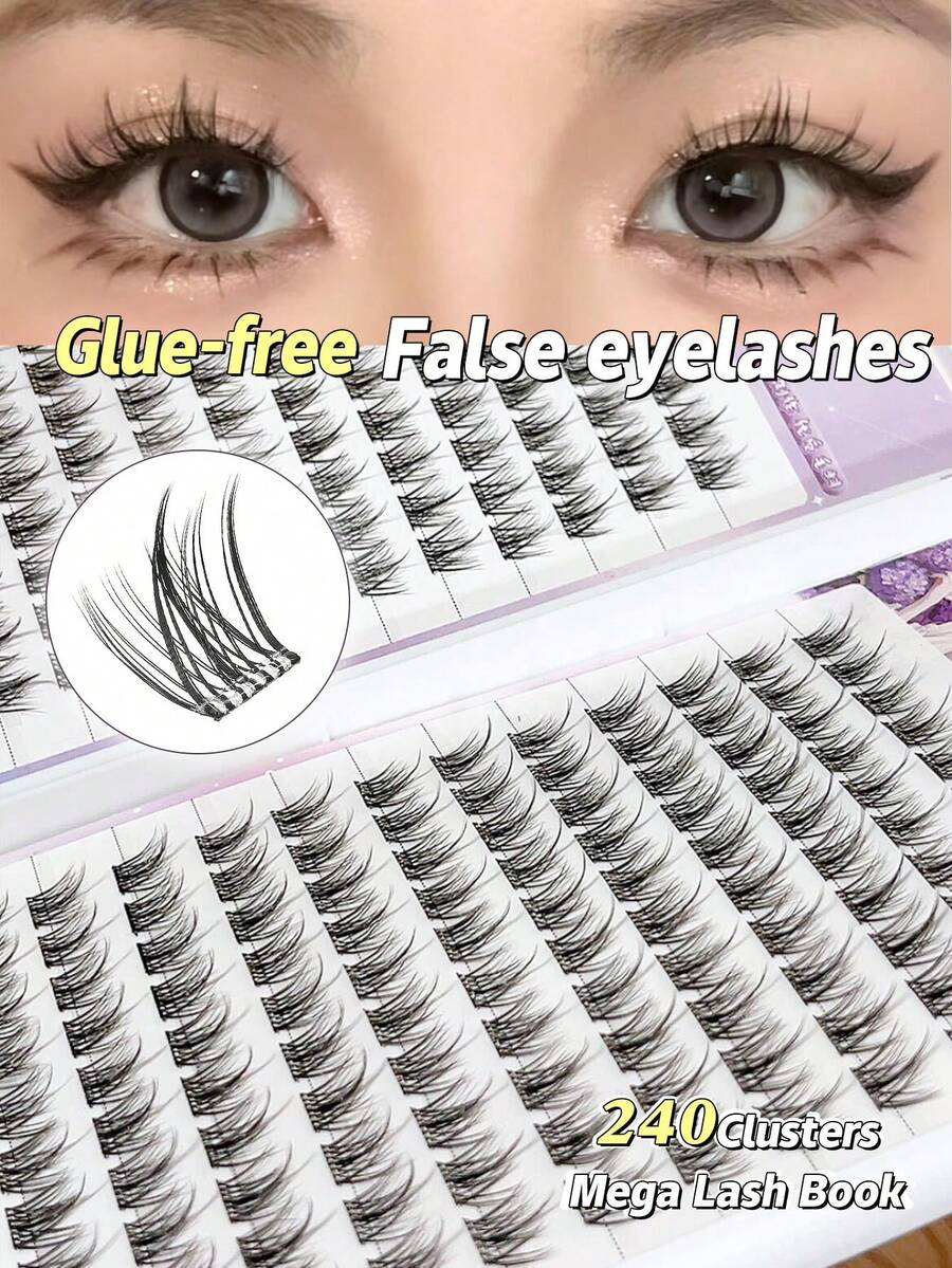 No Glue Self-Adhesive False Eyelashes! Slouchy Girl's 3-Step Natural Sunflower Realistic Lashes Without Glue - View 1