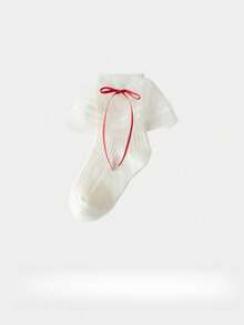 1Pair Kids/Girl's Ruffle Trim Princess Dancer Ballet Short Socks, Infant/Toddler/Youth - Multicolor - View 1