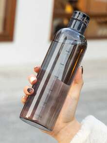 1pc Plastic Graduated Water Bottle, Sports Hiking Cup, Car Cup, Fruit Drink Cup - Multicolor - View 1