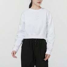 Nike Women's Casual Fleece-Lined Crewneck Cropped Sweatshirt - trắng - Xem 3