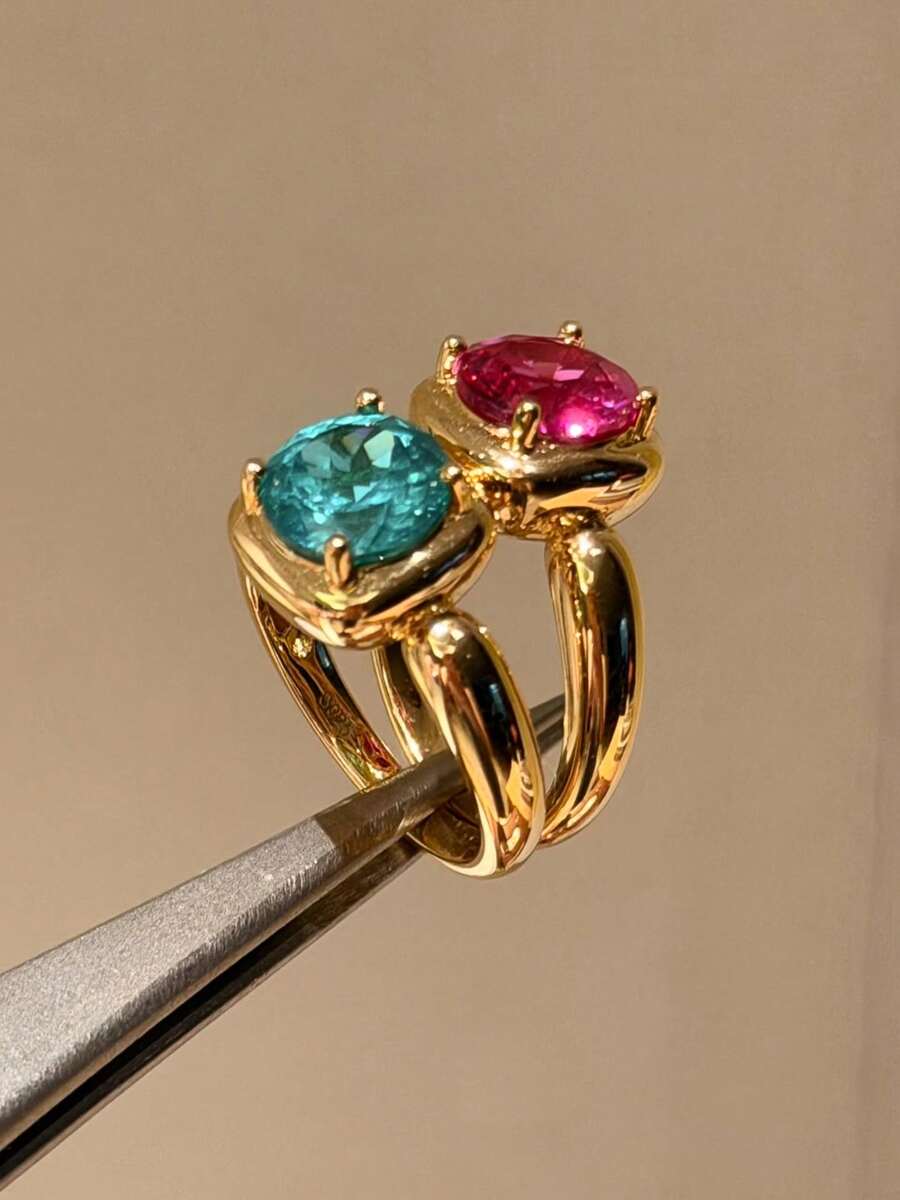 1pc Small Sugar Cube Ring For Women, Light Luxury, High-End Feel, Index Finger Ring - Gold - View 1