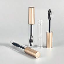 1/5/10pcs Rose Gold Refillable Containers, 5ml Transparent Eyeliner/Mascara Empty Bottles With Funnel, Portable Makeup Refill Jars - Mocha Brown - View 4