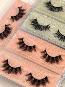 MAGEFY 20/10 对自然交叉混合假睫毛，蓬松精致，适合日常佩戴，卡通风格，旅行必备（批次不同，纸板颜色随机） - 黑色 - 查看 4