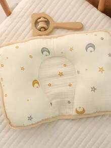 1pc Soft Breathable Anti-Flat Head Newborn Baby Pillow, 0-3 Years Old - Multicolor - View 9