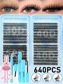 Bộ mi giả D-Curl Flare 2320/640/400 sợi, bao gồm keo, chất làm kín, nhíp, phù hợp cho người mới bắt đầu, mi giả dày và bồng bềnh, thích hợp cho nhiều kiểu trang điểm, giúp mi trông dày và mềm mại, tăng thêm vẻ quyến rũ cho đôi mắt, bền lâu, thiết kế dạng tách rời dễ sử dụng, phù hợp cho sử dụng hàng ngày, đám cưới, hoạt động ngoài trời, du lịch, tiệc tùng, lễ hội âm nhạc và các dịp khác, món quà lý tưởng cho bạn bè nữ. - màu đen - Xem 8