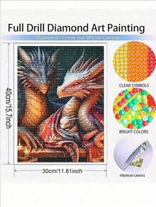 5D Diamond Painting Dragon Family Diamond Art Kits For Adults,Diamond Art Kits, Round Drill Diamond Painting, DIY Full Drill Diamond Dots Gem Art Adulte Craft Kits - round diamond - View 9