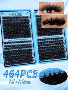 464/512/544片D型卷翘假睫毛,4种混合款式,DIY分段式假睫毛套装,含胶水、镊子、刷子,适合初学者,蓬松浓密睫毛嫁接套装,包含睫毛胶水和刷子,可重复使用的混合睫毛,方便在家DIY,打造3D/5D眼妆效果,适合日常、婚礼、摄影等场合。 - 彩色 - 查看 14