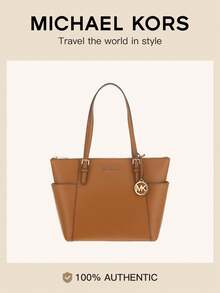 Michael Kors Charlotte Retro Tote Bag, Women's Shoulder Bag With Large Capacity - Brown - View 1