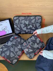 Laptop Bag / Tablet Bag 11-Inch / 14-Inch Laptop Bag / Bag / Laptop Case Denim Color Heart Pattern Waterproof Portable Computer Protective Cover / Small Bag / File Bag / Laptop Inner Bag / Computer Carrying Bag 11/13/14/15.3/15.6 Inches Portable Tablecloth Bag Suitable For 9-11-Inch Air 4 / 5 Pro 11/Mini 5/6 Protective Cover / Shockproof Bag School Season Essential Bag Laptop Bag For Women Laptop Sleeve Laptop Cover For Business Travel Essentials - Multicolor - View 7