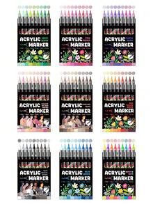 1支装直涂式软头丙烯马克笔，288/240/168/120/100/81/72/60/48/36/24/12/9/8色可选，学生专用，不透明，可叠涂水彩笔，外观精美，美术学生DIY彩色铅笔 - 馬克筆 - 查看 31