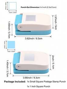 2件套！1个0.8英寸矩形印章打孔器+1个1英寸正方形打孔器，矩形打孔器边缘带凹槽，适用于纸艺、剪贴簿、DIY卡片制作和其他手工艺品制作。 - 2 PCS/PACK - 查看 14