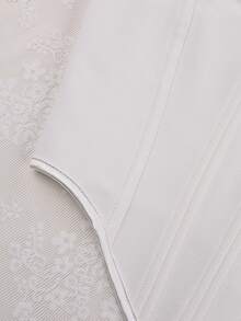 Yuwenier 性感优雅仿珍珠链条可调节肩带系带白色束身胸衣露背塑身短款上衣派对万圣节节日外出音乐节婚礼季女士夏季背心 - 白色 - 查看 7