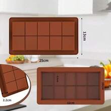 1/2件装迪拜巧克力模具，硅胶巧克力棒模具，开心果巧克力棒模具，PH010 - 巧克力棕 - 查看 2