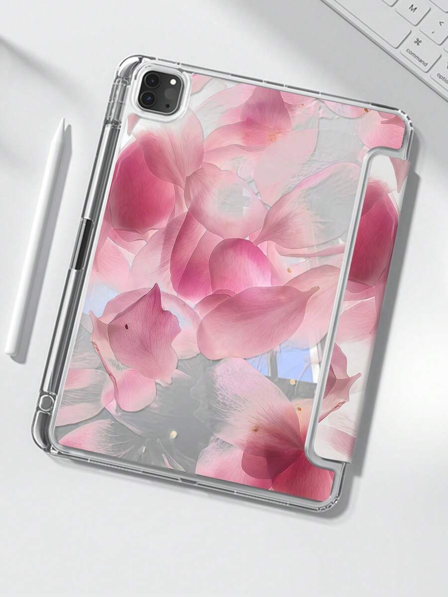 一款可爱的卡通花卉图案亚克力透明水晶后盖，防震，适用于iPad第7、8、10代（10.2英寸），内置笔槽，支持睡眠/唤醒功能，是理想的礼物之选。 - 彩色 - 查看 1