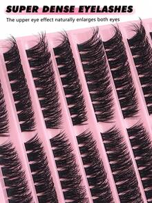 160 Clusters / Clusters Fake Eyelashes, 100D, D-Curl, 8-16mm Mixed Length, Natural & Fluffy, 0.07mm Lightweight & Reusable Lashes, Suitable For Holidays & Parties, Halloween Lashes, Cosplay Lashes. - D - View 4