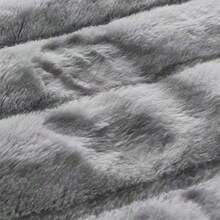 1Pcs Ultra-Soft Faux Rabbit Fur Fitted Sheet, Plush Fluffy Warm Deep Pocket Bed Cover, Machine Washable Solid Grey Mattress Protector, Twin/Full/Queen/King Size - Pillowcases NOT Included - 灰色 - 查看 6
