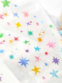 1 Roll Of Die-Cut PET Tape, Korean Style Hand-Painted Scrapbooking DIY Decor, Colorful Confetti Series, Suitable For Gifts, Office, Home, Marking, Labeling, Classroom, Entertainment Toys, Student Planner Creative Retro Decoration Stickers - Multicolor - View 4