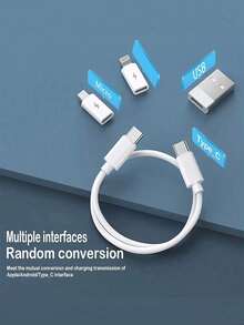 Gesen USB 适配器套件，带充电线、手机支架、支架托盘、弹出销、兼容 /Android/Type-C 的数据线 - 白色 - 查看 6