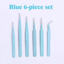 Bộ 6 nhíp chống tĩnh điện chính xác - Dụng cụ bằng thép không gỉ bền bỉ, thích hợp cho sửa chữa điện tử, làm mô hình thủ công, làm đồ trang sức DIY, dụng cụ làm đẹp lông mi. - nhíp - Xem 14